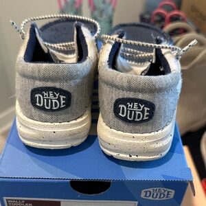 Hey Dude Wally-Kids Light Grey Canvas Slip-On Sneakers